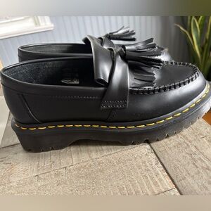 Dr. Marten Black Loafers with Tassel Detail